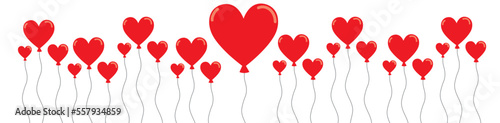 Corazones rojos de diferentes tamaños. Icono vector