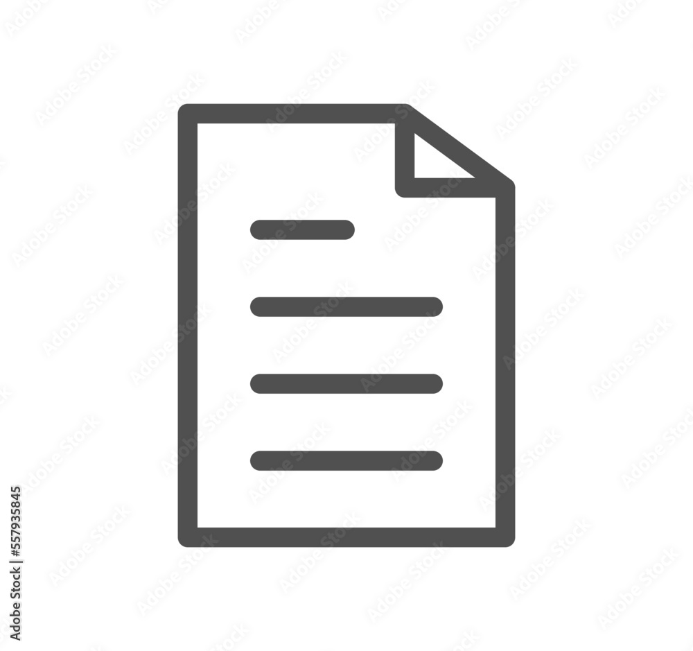 Document and paper icon outline and linear vector. Document and paper icon outline and linear vector.