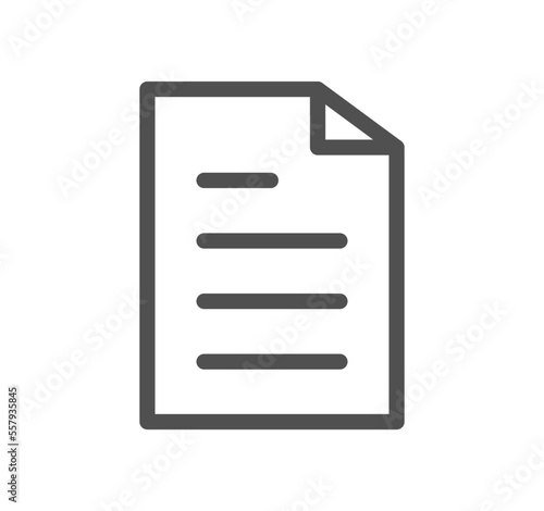 Document and paper icon outline and linear vector. © PaleStudio