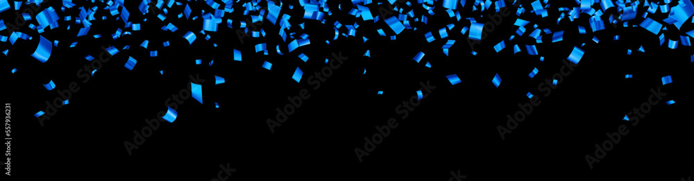 Falling blue cut out foil ribbon confetti background with space for text. Falling blue cut out foil ribbon confetti background with space for text.