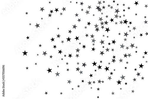 Star confetti. Silver casual confetti background. Bright design pattern. © niko180180