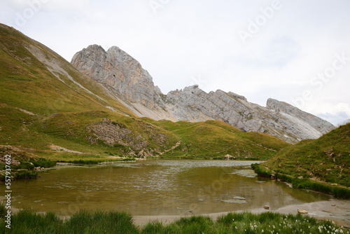 View on the Col de la Colombière which is a mountain pass in the Alps in the department of Haute-Savoie