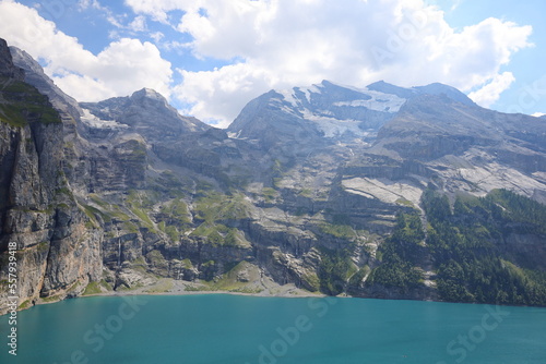 The Oeschinen Lake is a lake in the Bernese Oberland, Switzerland, © clement