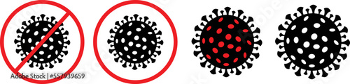 Pandemic stop Novel Coronavirus warning icon sign vector.