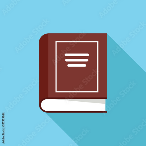 Book vector icon. Isolated Closed Book, Notebook with Brown Cover flat, colored illustration symbol - Vector stock illustration