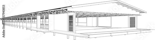 3D illustration of industrial building