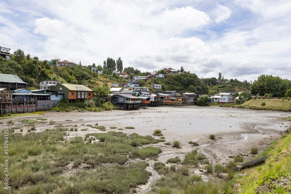 Palafitos de Pedro Montt - colorful stilt houses on Chiloé (Isla Grande de Chiloé) in Chile Palafitos de Pedro Montt - colorful stilt houses on Chiloé (Isla Grande de Chiloé) in Chile