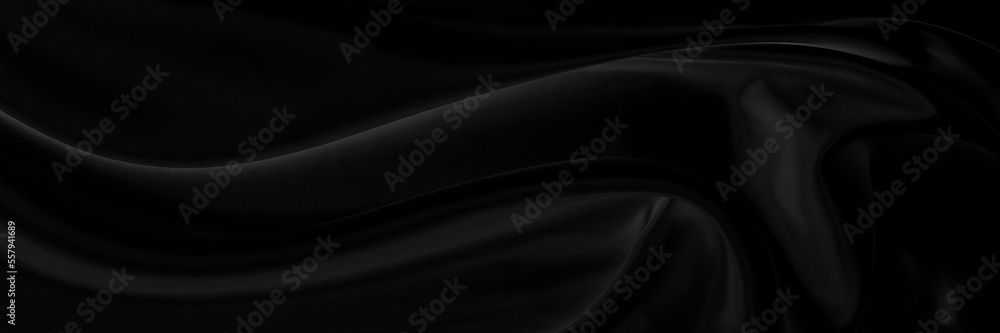 Black gray satin dark fabric texture luxurious shiny that is abstract silk cloth panorama background with patterns soft waves blur beautiful. Black gray satin dark fabric texture luxurious shiny that is abstract silk cloth panorama background with patterns soft waves blur beautiful.