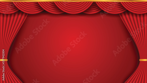 Empty red curtain background
