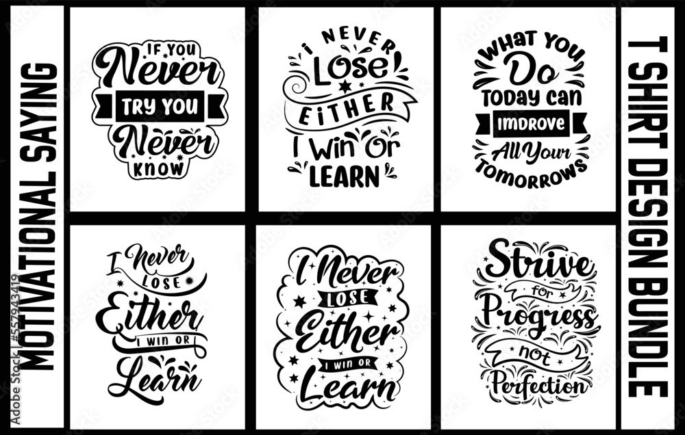 Typography new motivational t shirt design bundle for print on demand