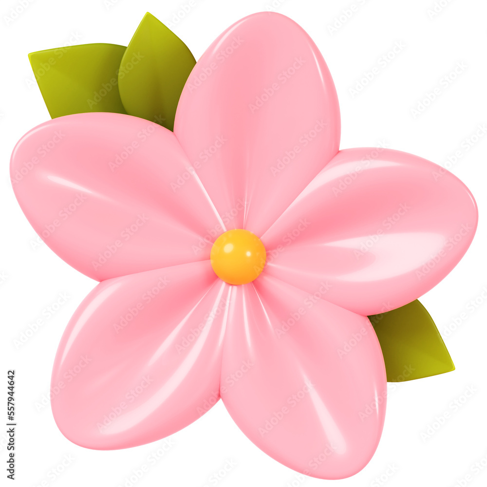 3D rendering. Pink flower isolated on background 3D rendering. Pink flower isolated on background