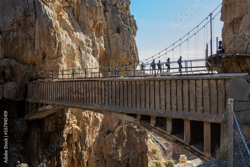The Bridge Crossing El Chorro gorge near Malaga, Spain