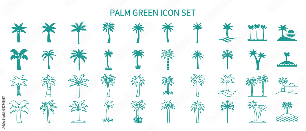 Palm tree set of various shapes