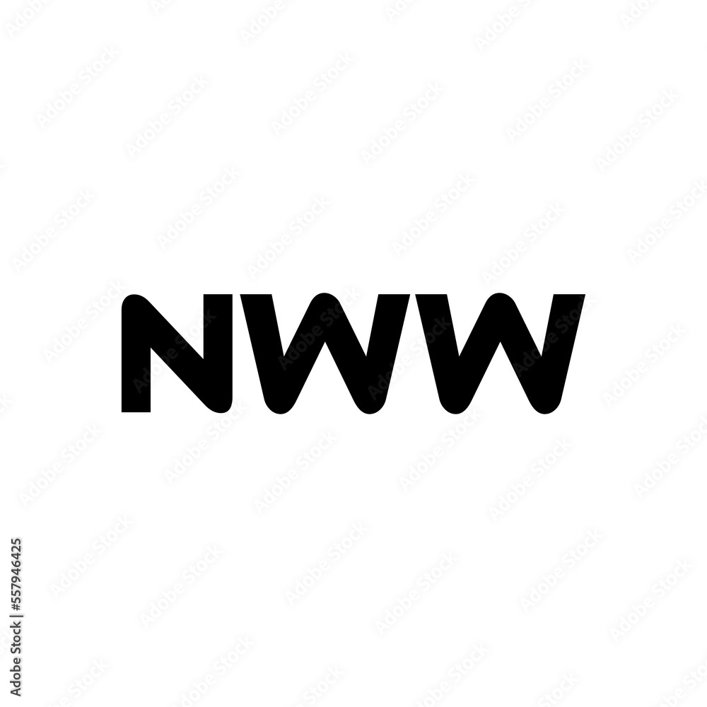 NWW letter logo design with white background in illustrator, vector logo modern alphabet font overlap style. calligraphy designs for logo, Poster, Invitation, etc.