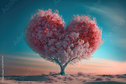 tree love heart form. sketch art for artist creativity and inspiration. generative AI