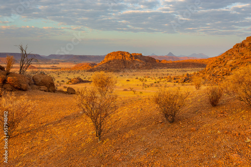 Namibian landscape Damaraland, homelands in South West Africa, Namibia. photo