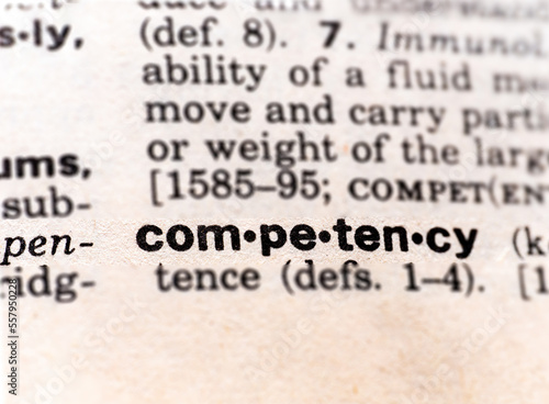 Closeup of the word competency