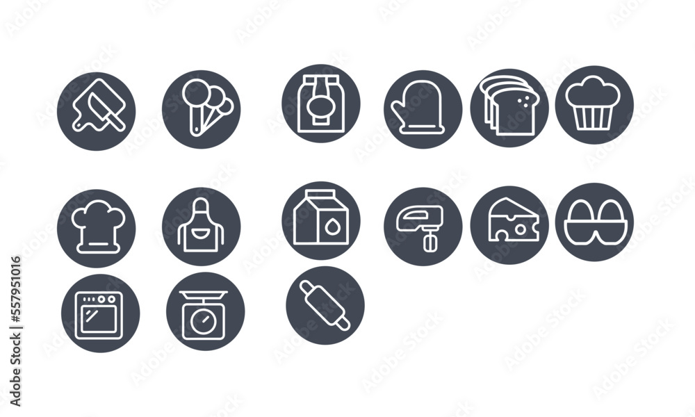 Baking and Bakery icons vector design 