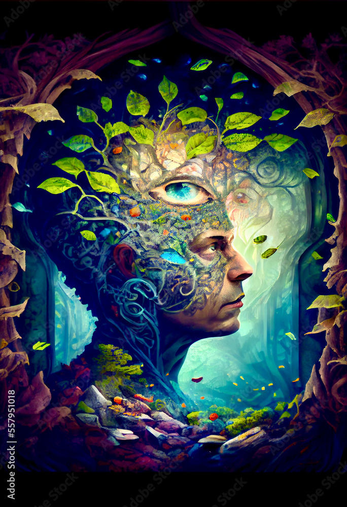 Generative AI abstract render of the love of nature Generative AI abstract render of the love of nature