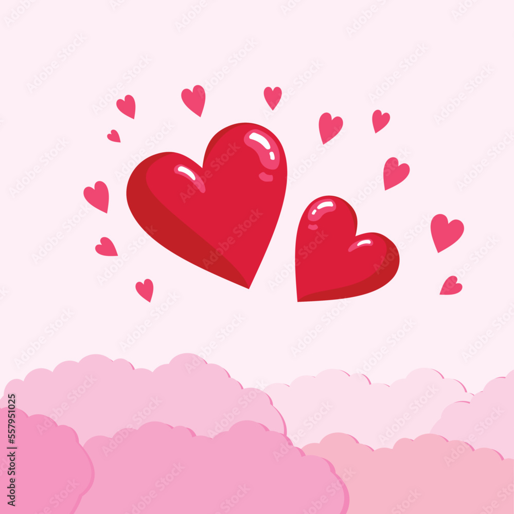 Happy Valentine's Day greetings with a beautiful pink background symbolize love and affection and are very romantic, suitable for showing love for your lover