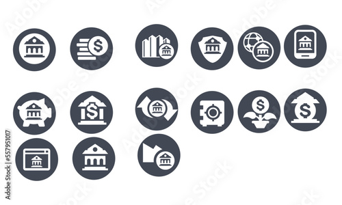 Banking icons set vector design 