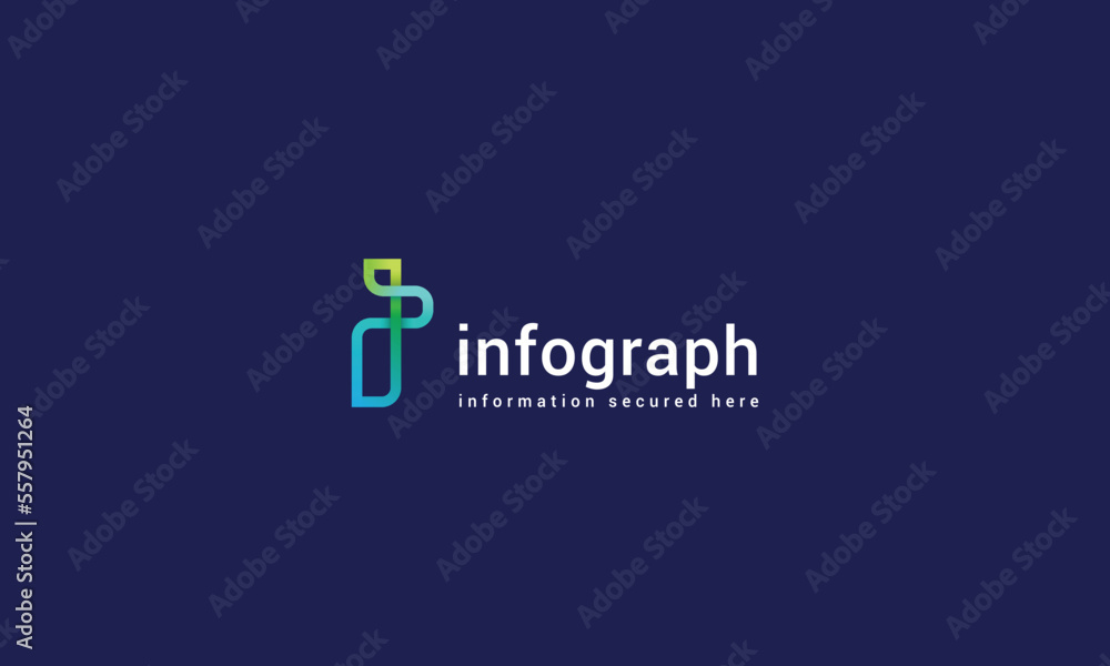 Letter i creative technological modern network connection logo Letter i creative technological modern network connection logo