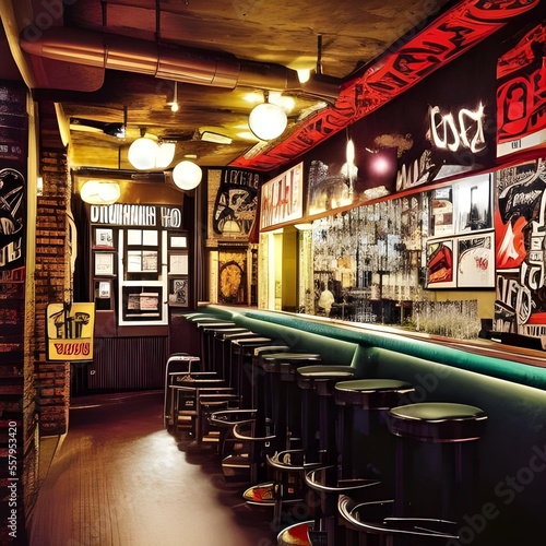 interior of a punkish bar