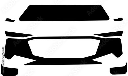 black and white car on a transparent background