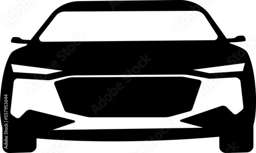 black and white car on a transparent background