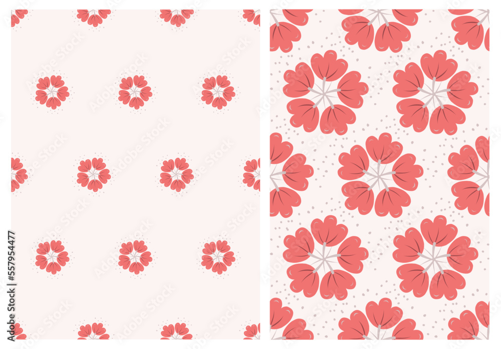 Abstract floral seamless pattern background. Set of 2 pattern perfect for textiles, apparel, wallpaper etc.