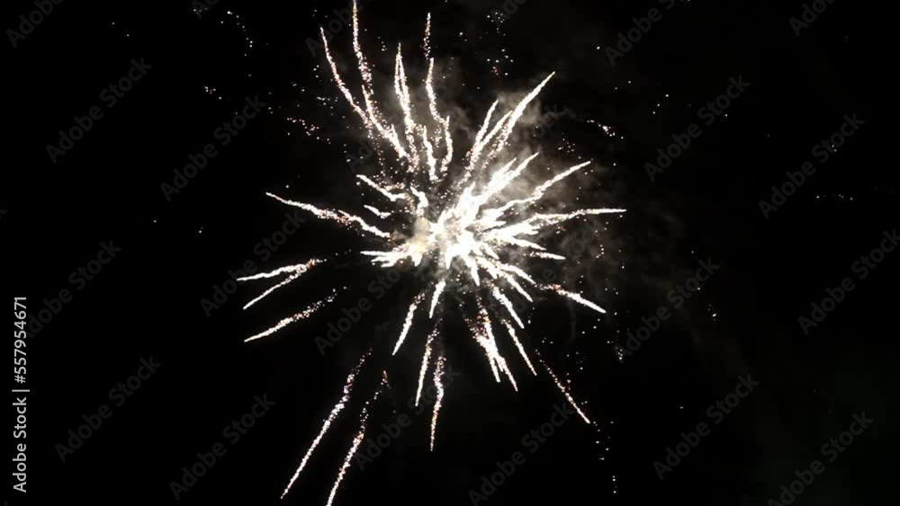 Fireworks in slow motion. New year celebration. Fireworks in slow motion. New year celebration.