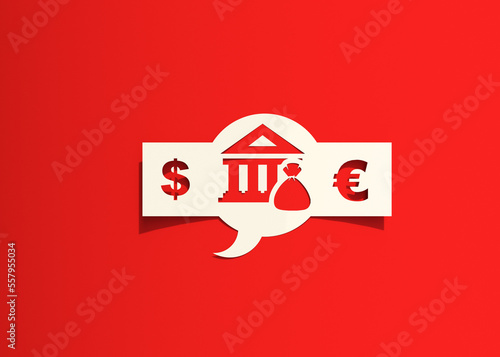 EURO DOLLARO BANACA Finance and economy icon set with quality  symbols for financial assets management, investing and investor, corporate budget, return on investment and profit, charts and gra  photo