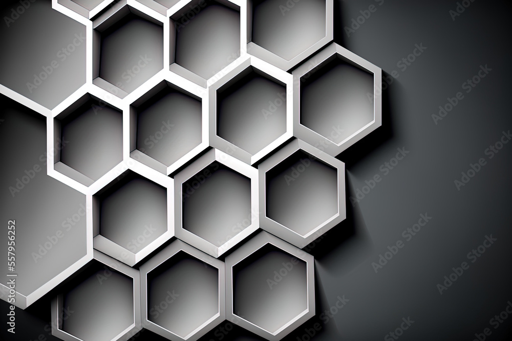 Hexagonal abstract gray background. a background with geometry ...