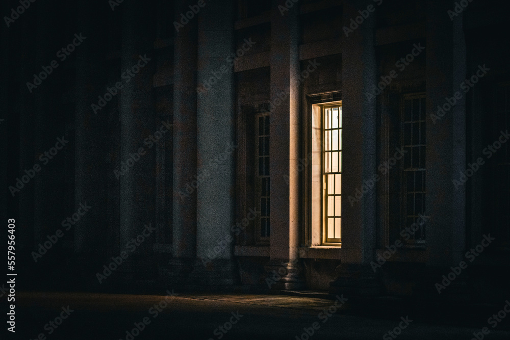 Light shines through a single royal palace window - London, UK - Landscape Light shines through a single royal palace window - London, UK - Landscape