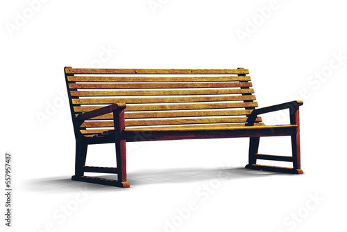Fototapeta art isolated park wooden bench on a transparent background
