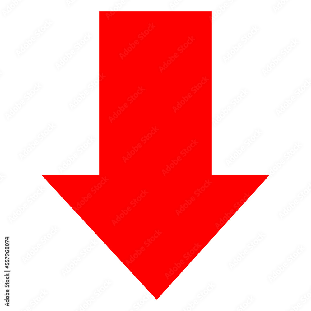 Red Directional Arrow on Transparent Background Red Directional Arrow on Transparent Background