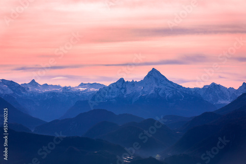 The Alps at sunset