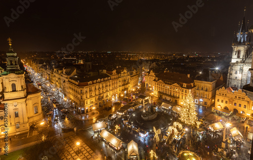 Photography Christmas Market on the Old Town Square in Prague, Czechia