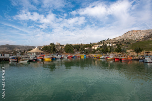 View of the abandoned old town in the district of Halfeti  Sanliurfa.