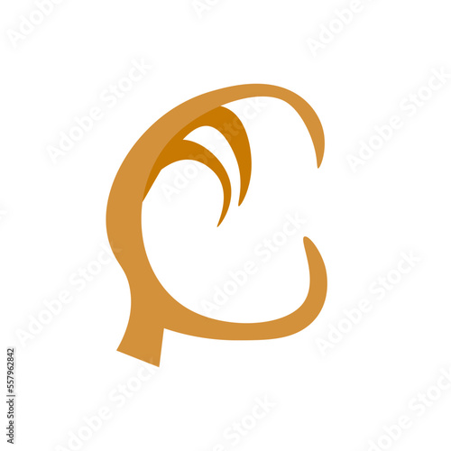 chiken leg , letter C , decorative font