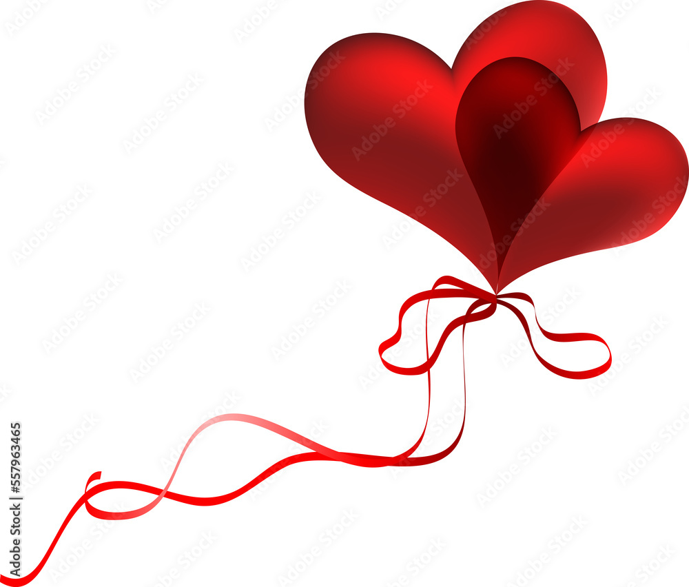 Flying a couple of balloons in the shape of a heart Flying a couple of balloons in the shape of a heart