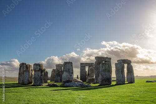 Stonehenge, an ancient prehistoric stone monument near Salisbury. Stonehenge is a UNESCO World Heritage Site in England. photo