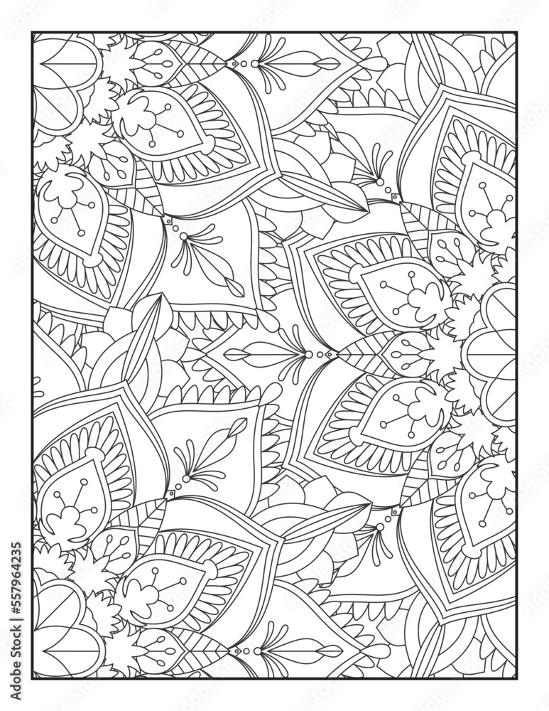 Fototapeta premium Flower Mandala, Floral Mandala, Flower Mandala Coloring Page , Floral Mandala Mandala Coloring Page