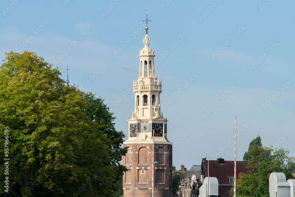 Close Up Montelbaanstoren Tower At Amsterdam The Netherlands 7-9-2020