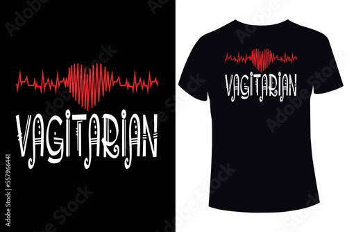 Vagitarian, Heart disease awareness t-shirt design template photo