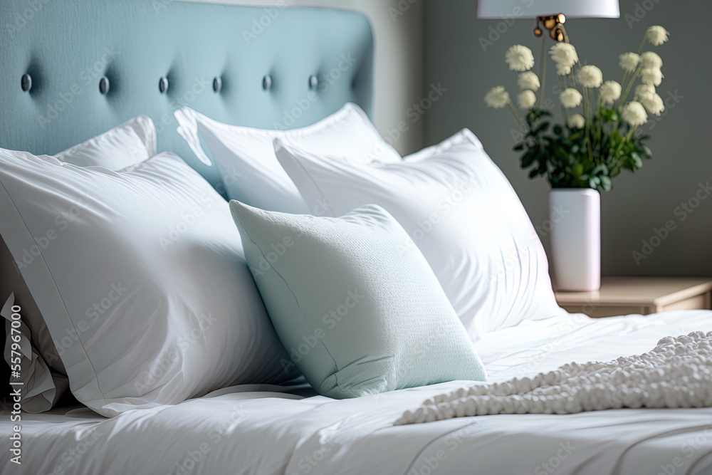 notion of a bed After a night's sleep, the white themed bed linens and