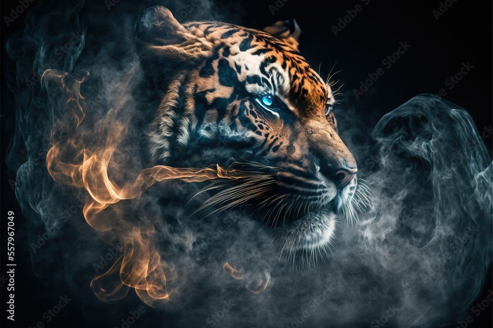 Black Tiger With Blue Eyes Wallpaper