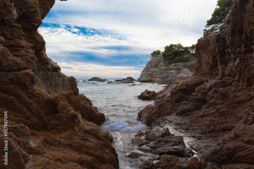 Beautiful sunrise from the beach of Fenals, LLoret de Mar photo