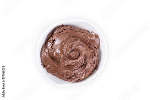 nutella on white, top view