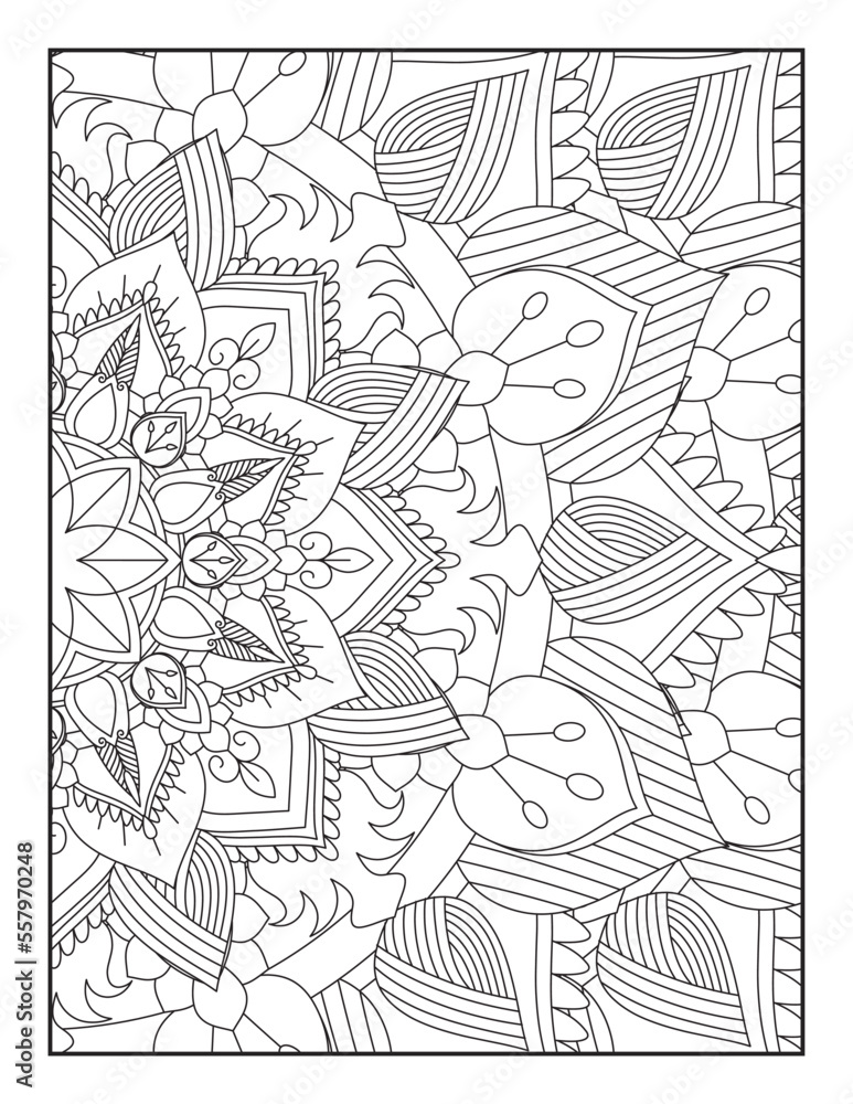 Fototapeta premium Flower, Mandala Coloring Page for Adult, Pattern Mandala Coloring Pages, Floral Mandala